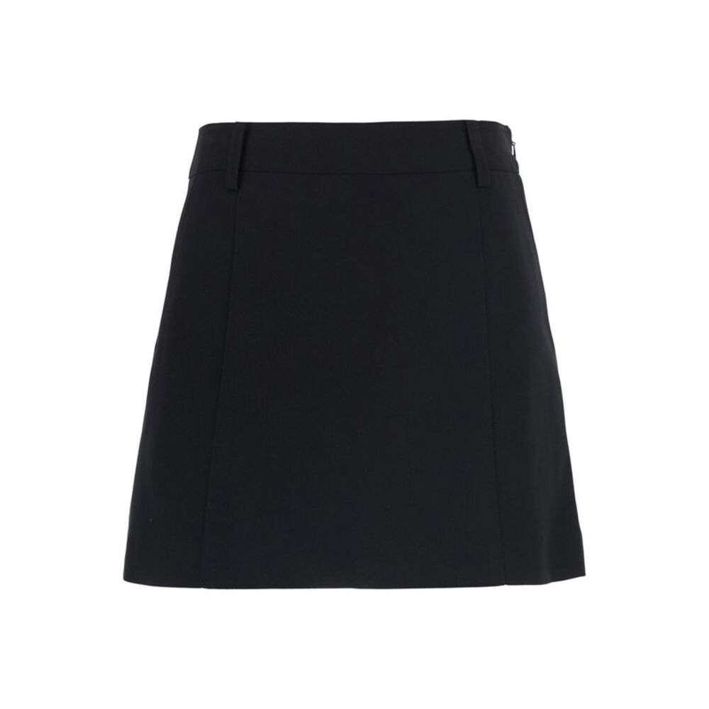 Dunst Women Mini Skirt With Elegant Details And Mixed Fabric In Black For Women